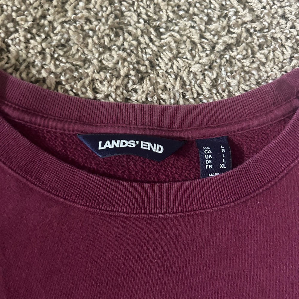 Lands' End Deep Red Crewneck